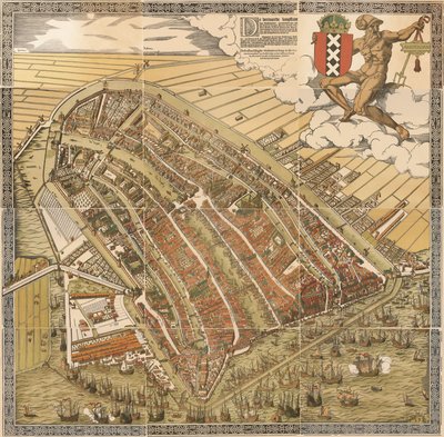 El Gran Mapa de Ámsterdam en 1544 por Kornelis Antoniszoon... perteneciente a la quinta parte de la historia de Ámsterdam / por J. Ter Gouw, fotografiado según el original... de Cornelis Anthonisz.
