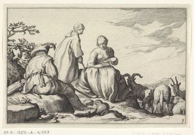 pastores Cuatro escenas pastorales (título de la serie) de Cornelis Bloemaert (II) (possibly)