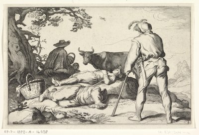 Pastores de ganado
Cuatro escenas pastorales (título de la serie) de Cornelis Bloemaert (II) (possibly)
