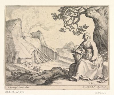 Mujer en un horno de cal de Cornelis Bloemaert (II)