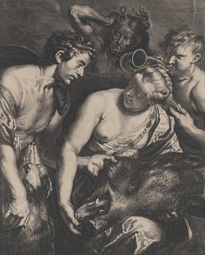 Atalanta y Meleagro, 1618-84 de Cornelis Bloemaert