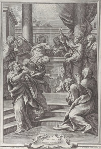 San Pablo predicando en Atenas, 1679 de Cornelis Bloemaert