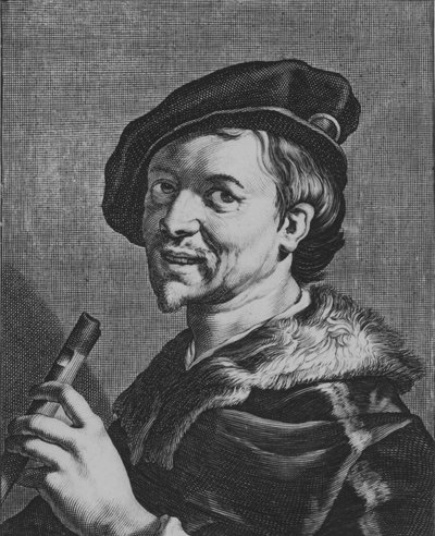El hombre con la flauta, 1625 de Cornelis Bloemaert