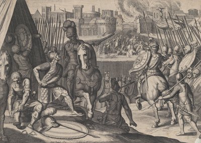 Placa 2: La ciudad de Roma tomada por el Condestable de Borbón, de los Triunfos de Carlos V de Cornelis Boel
