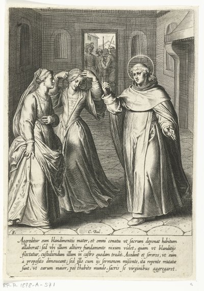 Thomas convierte a su hermana La vida de Santo Tomás de Aquino (título de la serie) de Cornelis Boel