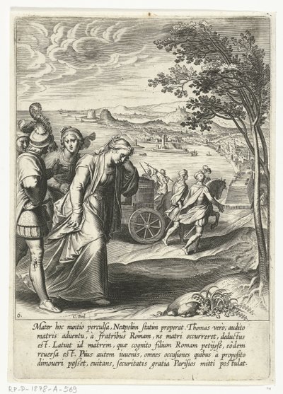 Thomas madre buscándolo en Nápoles La vida de Santo Tomás de Aquino (título de la serie) de Cornelis Boel