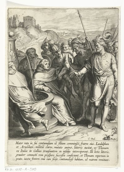 Thomas es secuestrado por sus hermanos. La vida de Santo Tomás de Aquino (título de la serie) de Cornelis Boel
