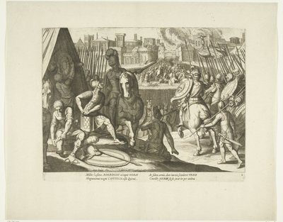 Verovering de Roma, 1527, nr. 2 Escenas uit het leven van Karel V (título de la serie) La vida del Emperador Carlos V. en bellísimas intaglios, grabadas sobre los diseños del célebre A. Tempeste, por dos de los más hábiles Maestros J. de Gein & C. Boel. En de Cornelis Boel