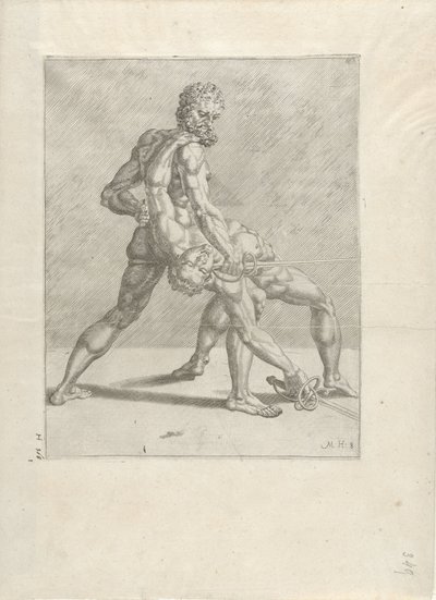 dos espadachines Espadachines (título de la serie) de Cornelis Bos (possibly)