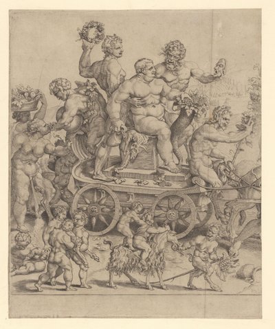 Triunfo de Baco, placa izquierda de Cornelis Bos