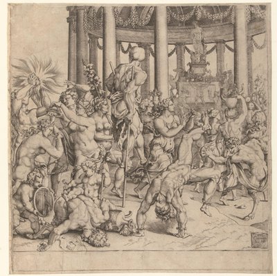 Triunfo de Baco, placa derecha de Cornelis Bos