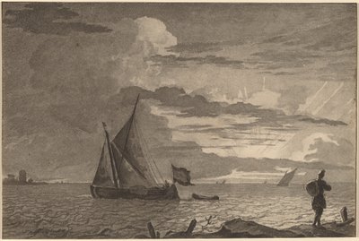 Pescador con mochila sobre el hombro, 1779, publicado en 1781 de Cornelis Brouwer