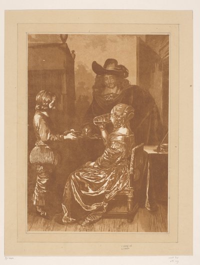 Señor y señora con paje de Cornelis Brouwer