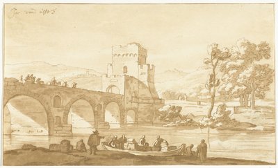 Ponte Molle cerca de Roma de Cornelis Brouwer