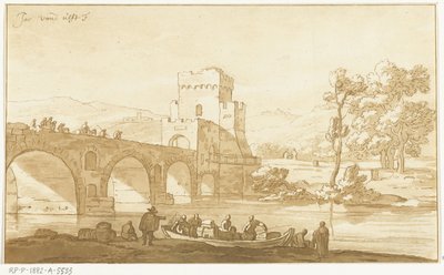 Ponte Molle cerca de Roma de Cornelis Brouwer