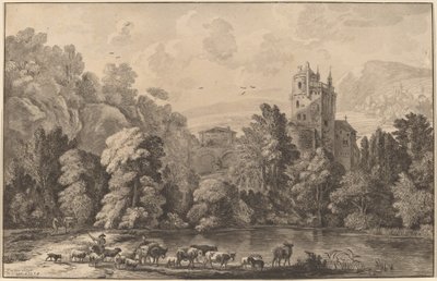 Valle con un castillo antiguo, 1784, publicado 1786 de Cornelis Brouwer