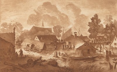 Pueblo con Estanque, c. 1782 de Cornelis Brouwer