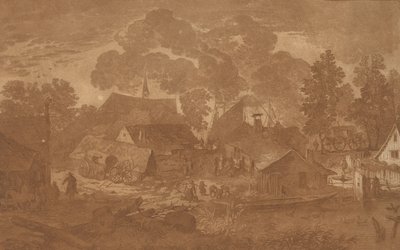 Aldea con estanque de Cornelis Brouwer