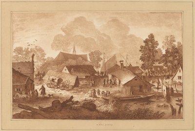 Pueblo con Estanque, c. 1782 de Cornelis Brouwer