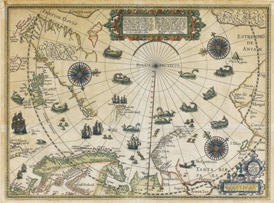 Mapa del tercer viaje de Willem Barentsz, 1598 de Cornelis Claesz