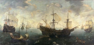 Armada Española frente a la costa de Inglaterra, ca 1620-1625 de Cornelis Claesz Wieringen van