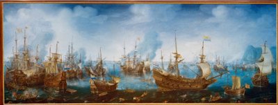 La batalla naval de Gibraltar el 25 de abril de 1607 de Cornelis Claesz  van Wieringen