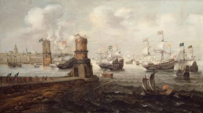 Toma de Damieta, 5ª Cruzada, 1219 de Cornelis Claesz  van Wieringen