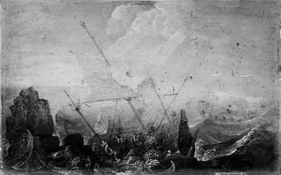 Naufragio contra una roca de Cornelis Claesz  van Wieringen