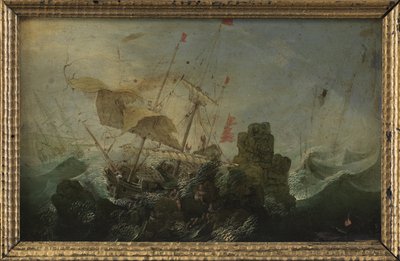 Naufragio contra una roca de Cornelis Claesz  van Wieringen