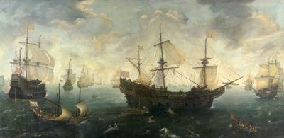 La Armada Española frente a la costa inglesa en 1588 de Cornelis Claesz  van Wieringen