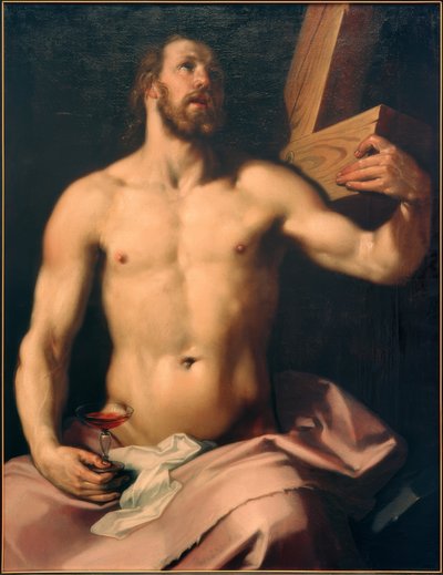 Cristo con cáliz eucarístico y cruz de Cornelis Cornelisz