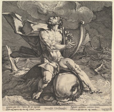 Arion en un delfín, ca. 1599 de Cornelis Cornelisz van Haarlem