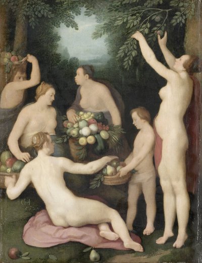 Pomona recibe la cosecha de frutos de Cornelis Cornelisz. van Haarlem