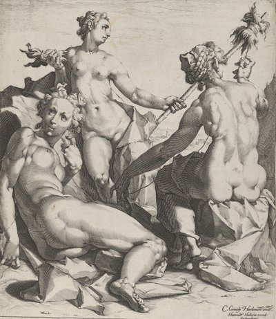 Las tres parcas, ca. 1589 de Cornelis Cornelisz van Haarlem