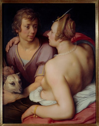 Venus y Adonis de Cornelis Cornelisz. van Haarlem
