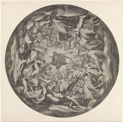 Reunión de los dioses en el Olimpo de Cornelis Cort