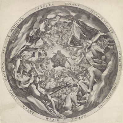 Reunión de los dioses en el Olimpo de Cornelis Cort
