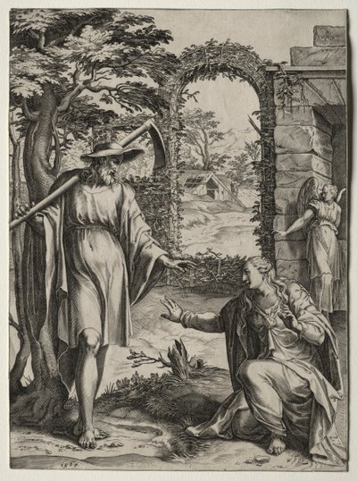 Cristo apareciendo a María Magdalena, 1567 de Cornelis Cort