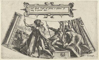 El encuentro de Jacob y Raquel en el pozo La historia de Jacob (título de la serie) de Cornelis Cort