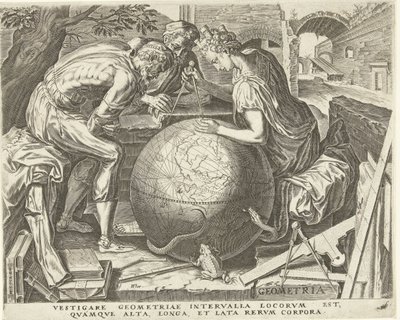 Geometría (Geometría) Las siete artes liberales (Artes Liberales) (título de la serie) de Cornelis Cort