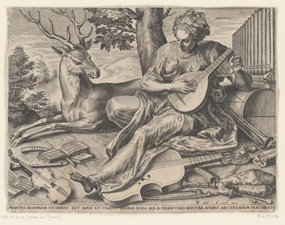 La Audiencia (Auditus) Los cinco sentidos (título de la serie) de Cornelis Cort