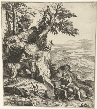 Paisaje con lectura Hieronymus de Cornelis Cort
