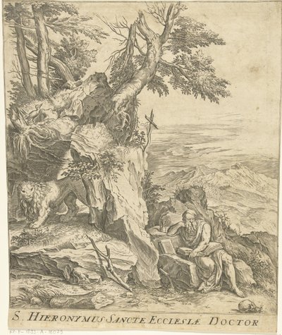 Paisaje con lectura Jerónimo de Cornelis Cort