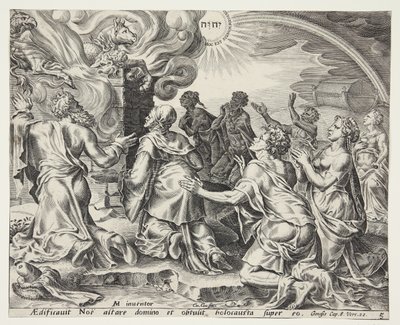 El sacrificio de Noé de Cornelis Cort