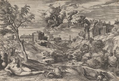 Ruggiero rescatando a Angélica, 1565 de Cornelis Cort