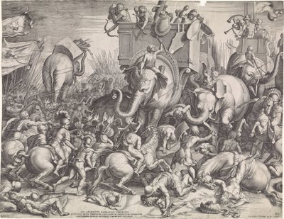 Batalla de Zama entre Escipión y Aníbal de Cornelis Cort
