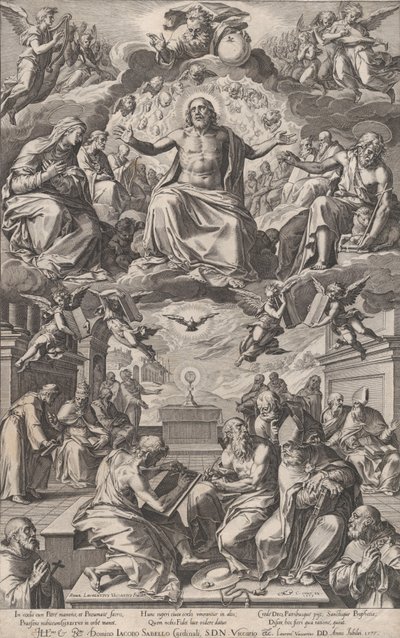 La disputa de los Padres de la Iglesia sobre el Santísimo Sacramento de Cornelis Cort