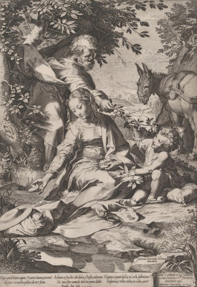 El descanso en el regreso de Egipto de Cornelis Cort