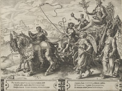 El triunfo de la paz, del Ciclo de las vicisitudes de los asuntos humanos, placa 8, 1564 de Cornelis Cort