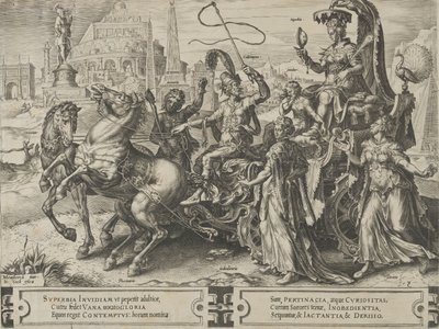 El triunfo del orgullo, del ciclo de las vicisitudes de los asuntos humanos, placa 3 de Cornelis Cort